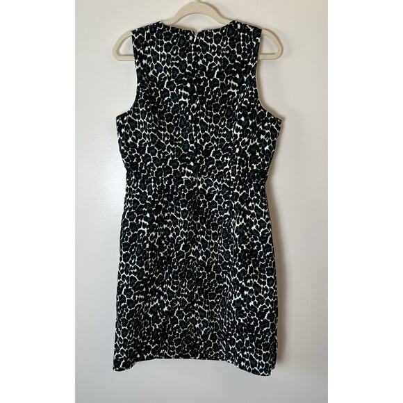J.Crew Womens Teal Leopard Shift Dress Sz M 10 Leopard Corpcore Business Classic - Picture 2 of 8
